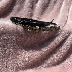 🎀 Girls 2-Pack Heart Buckle + Leopard Print Belts – Size 10–12 | Adjustable